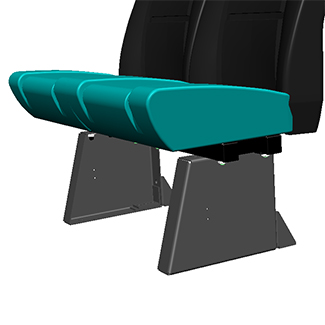 Freedman GoES Double Seat Occupancy seat with Standard Freedman seat leg and Pareto's L Bracket